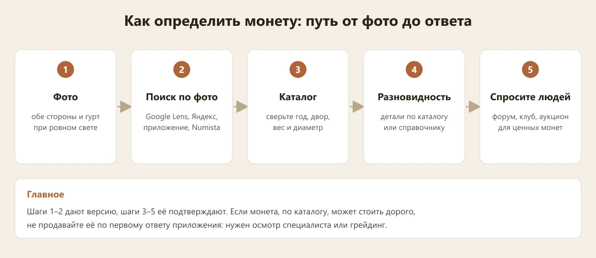как определить монету по фото: пять шагов от снимка до ответа